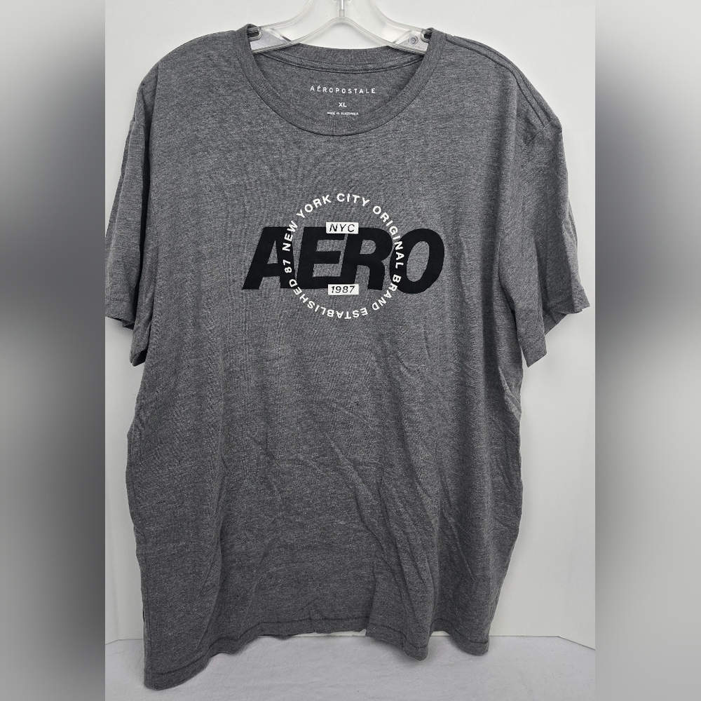 Aeropostale Men's Short Sleeve T-Shirt Gray New York City Original Size XL